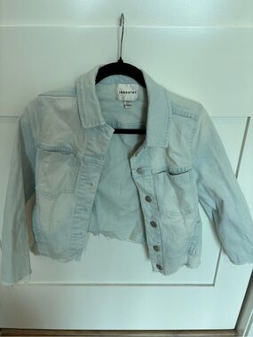 INDUSTRY Cropped Denim Jacket - Pale Blue